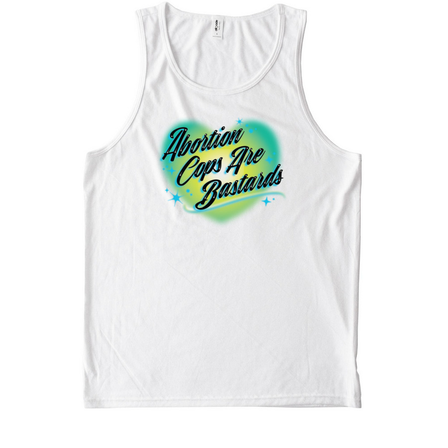 Abortion Cops Are Bastards?Green, a Bright White Allmade Eco Triblend Tank