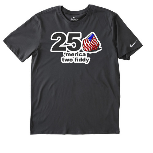 'Merica Two Fiddy - Freedom Rock, a Anthracite Nike Dri-FIT Jersey Blend Performance Tee