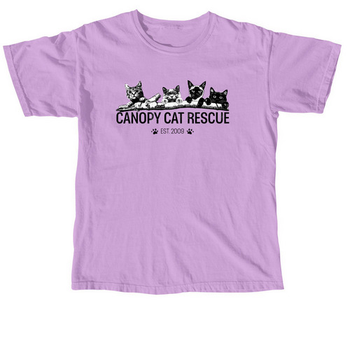CCR Cats on a Branch, a Neon Violet Comfort Colors Unisex Tee