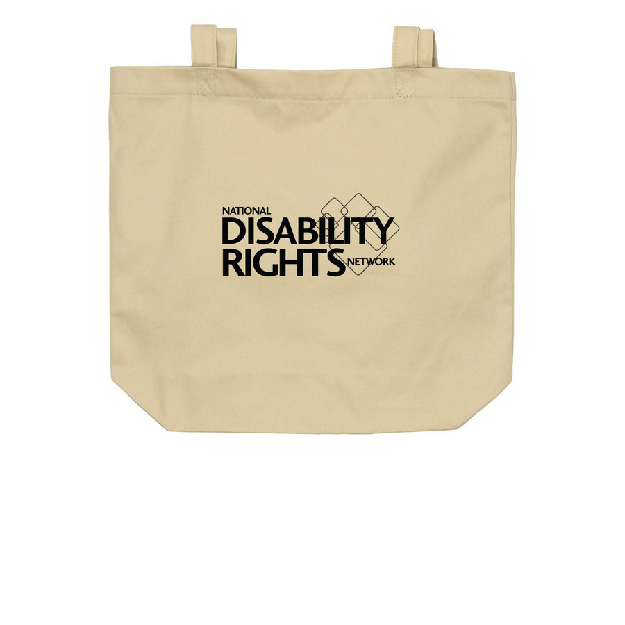 Community Over Confinement Tote, a Oyster Organic Cotton Tote Bag (back-view)