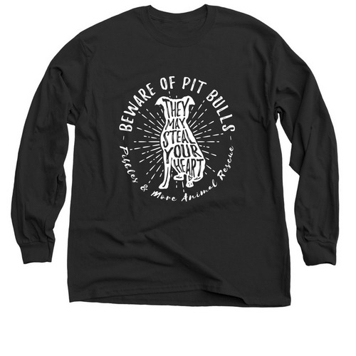 Pibbles & More Animal Rescue - Beware, a Black Classic Long Sleeve Tee