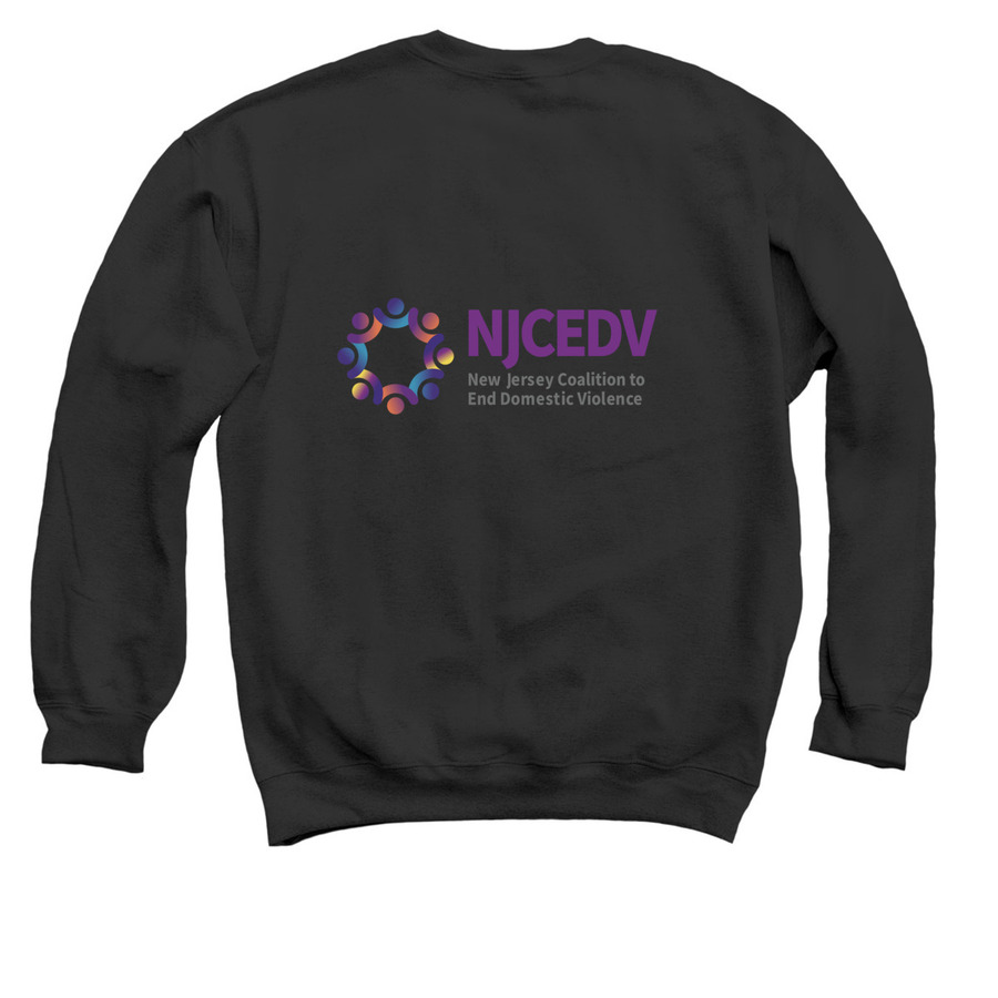 Heal. Connect. Act., a Black Crewneck Sweatshirt (back-view)