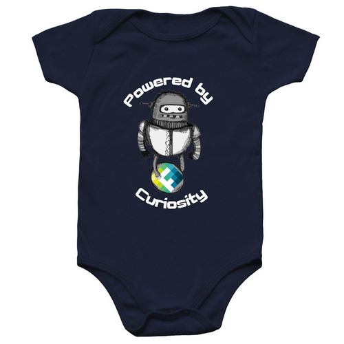Powered by Curiosity, a Navy Infant Onesie