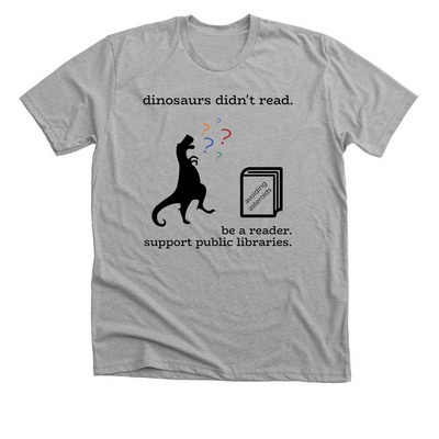 Dinosaurs didn't read!, a Athletic Heather Premium Unisex Tee