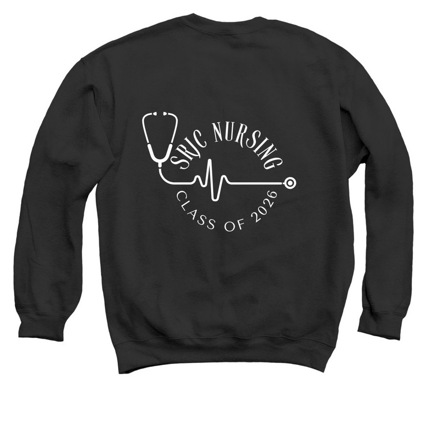 Class of 2026 ~pQRSt~, a Black Crewneck Sweatshirt (back-view)