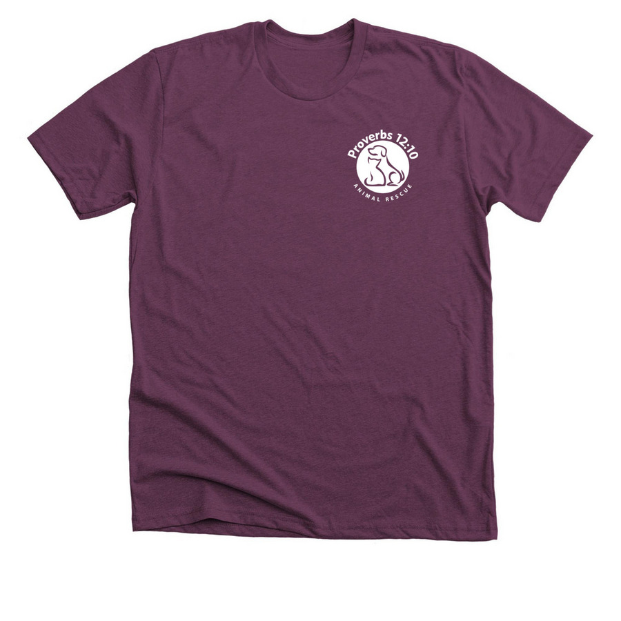 Spay & Neuter (Paw Print), a Heather Maroon Premium Unisex Tee