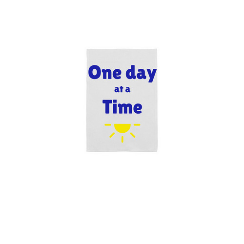One Day - Sign, a White 12" x 18" Yard Flag