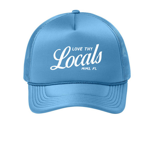 Love Thy Locals Trucker Hat, a Carolina Blue Printed Foam Trucker Hat