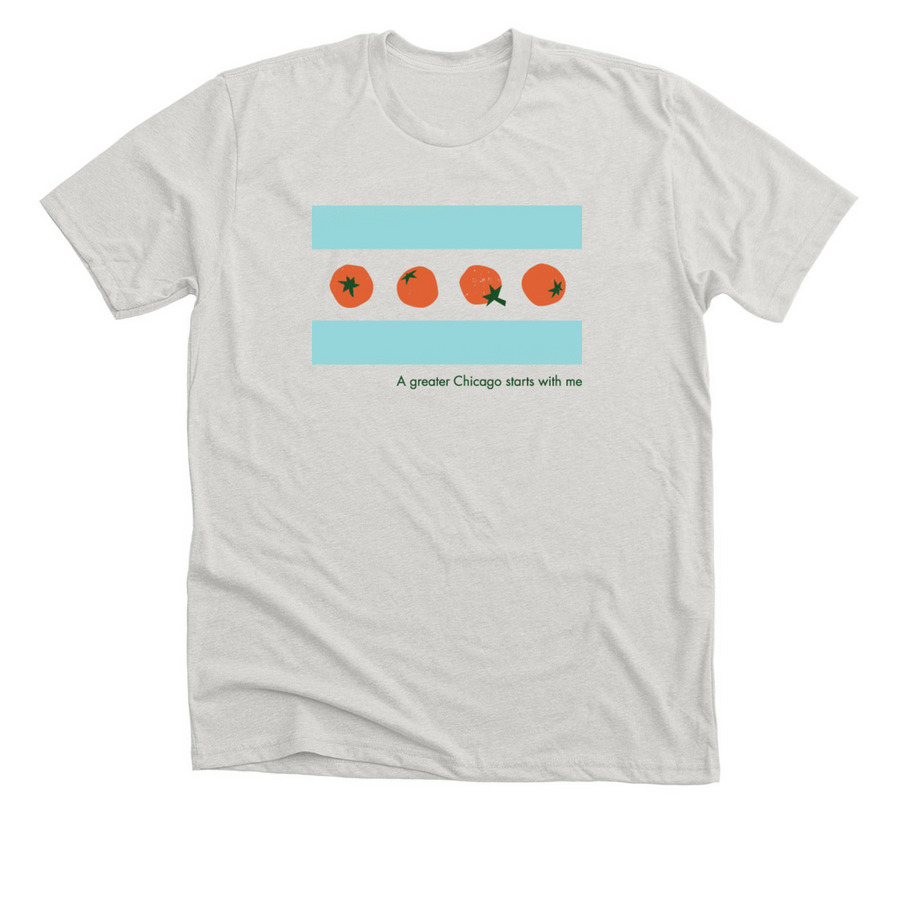 A Greater Chicago Starts With Me, a Heather Cement Premium Unisex Tee