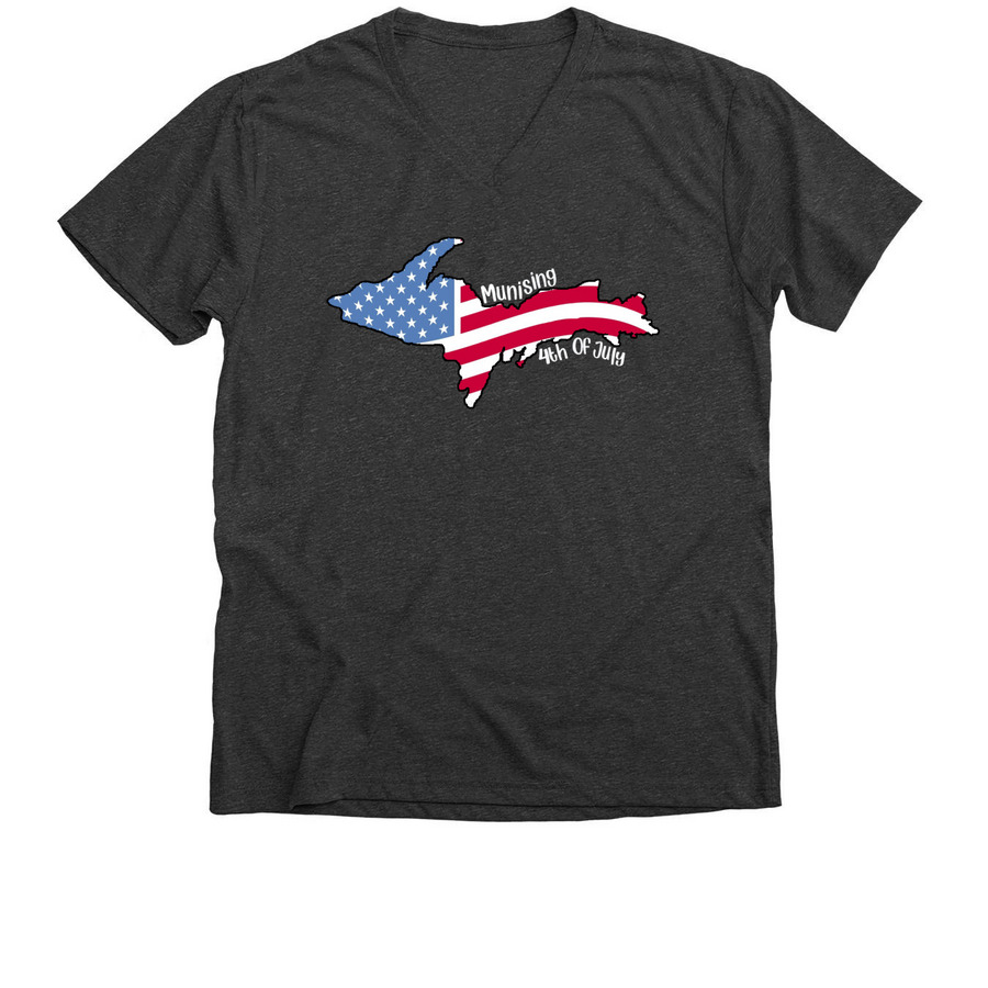 Munising 4th of July - Adult&nbsp;&nbsp;, a Dark Grey Heather Premium V-Neck Tee