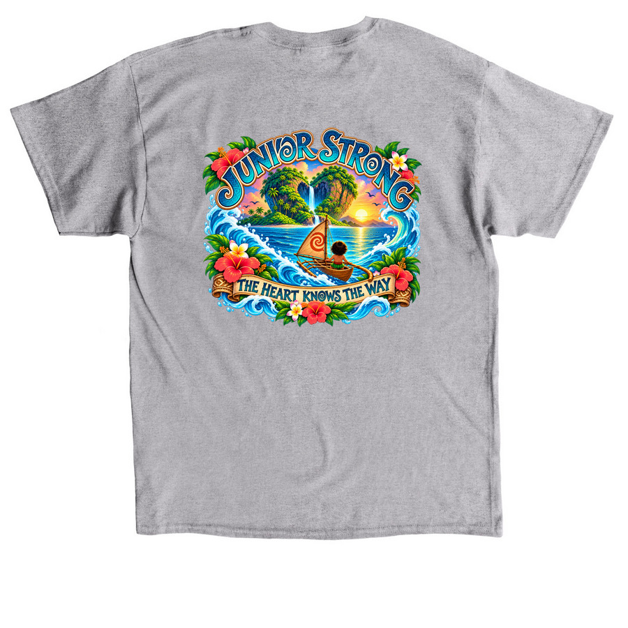 The heart knows the way, a Sport Grey Classic Unisex Tee (back-view)
