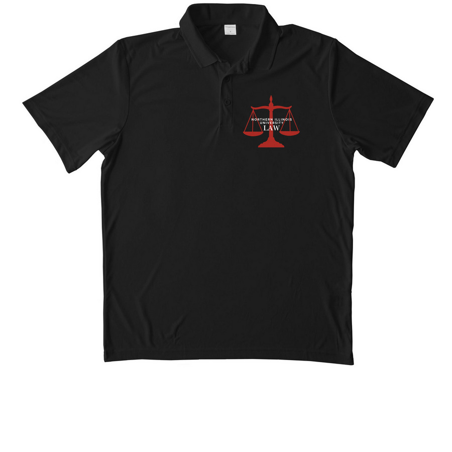 Law Merch Activewear (white lettering), a Black Unisex Performance Polo