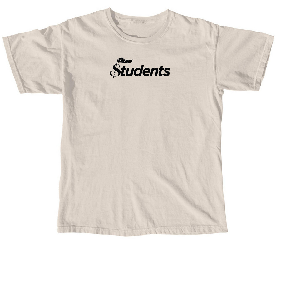 FCC Students Logo Tops (Black Design), a Ivory Comfort Colors Unisex Tee