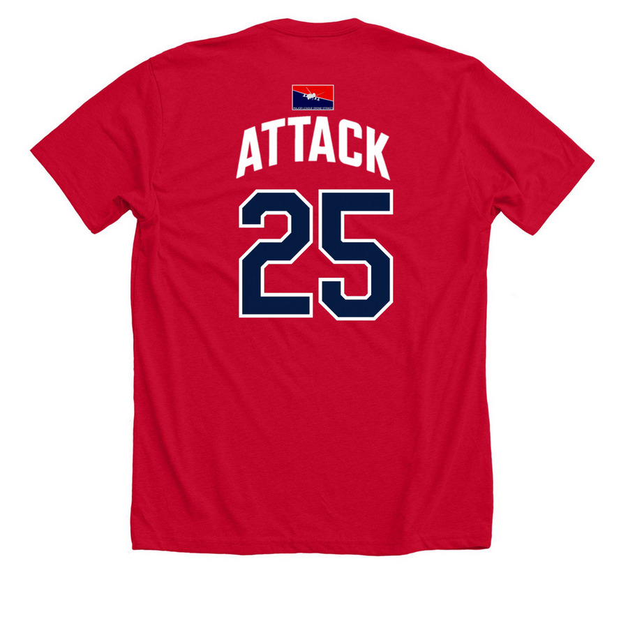25 ATKG Shirts, a Solid Red Blend Premium Unisex Tee (back-view)