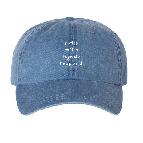 UYJ THE STANDARD, a Royal Blue Printed Pigment Dye Baseball Cap