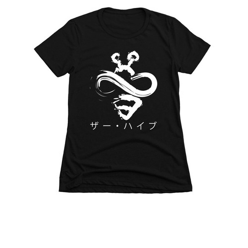 Brushstroke Infinibee, a Black Women's Slim Fit Tee
