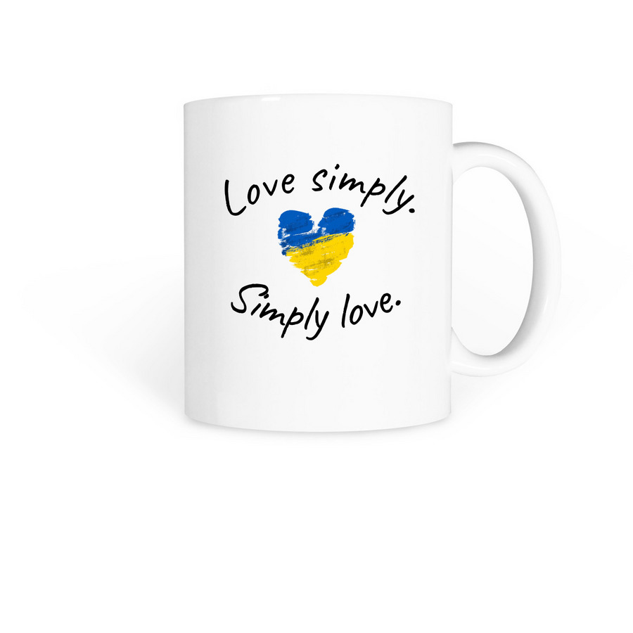 Love simply. Simply love. Ukrainian IDP's., a White Coffee Mug