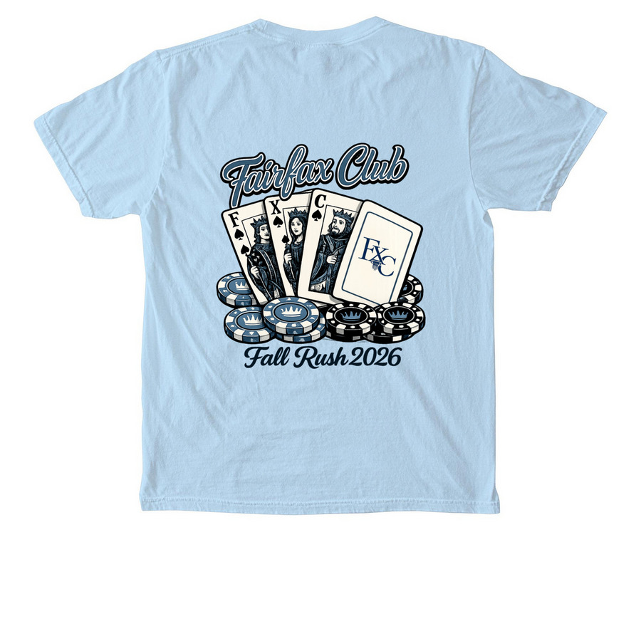 FALL 2026 POCKET SHIRTS, a Chambray Comfort Colors Pocket Tee (back-view)