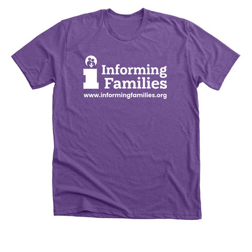 Informing Families Logo Apparel, a Heather Team Purple Premium Unisex Tee