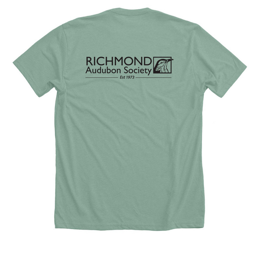 RAS - small color logo, a Heather Dusty Blue Premium Unisex Tee (back-view)