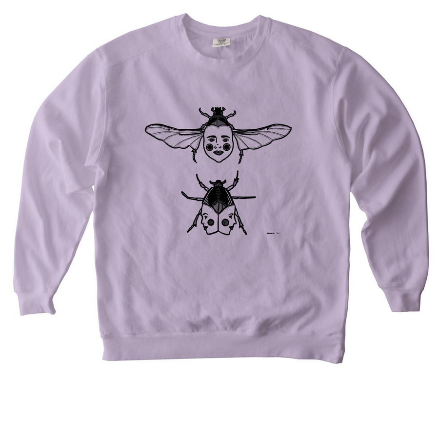 Creature Screecher Art - Beetle, a Orchid Comfort Colors Crewneck Sweatshirt