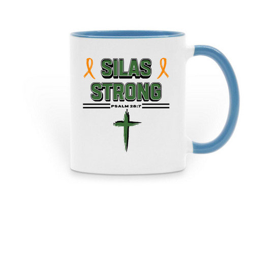 Silas Strong Two-Tone Coffee Mug, a Light Blue Two-Tone Ceramic Mug