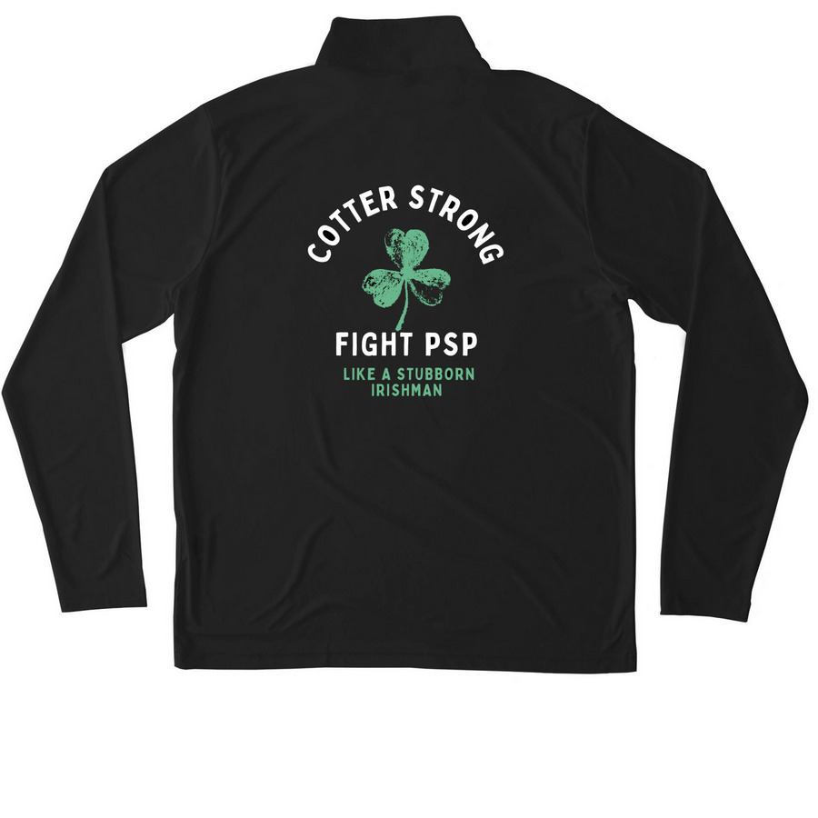 Performance Quarter Zip Pullover&nbsp;, a Black Unisex Performance Quarter Zip Pullover (back-view)