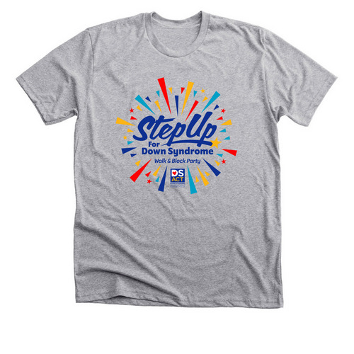 DS ACT Step Up for Down Syndrome Walk 2023, a Athletic Heather Premium Unisex Tee