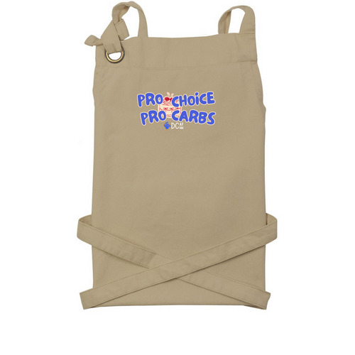 Pro choice & pro carbs, a Khaki Cotton Canvas Pocket Apron