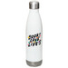 Books Save Lives, a White Stainless Steel Water Bottle