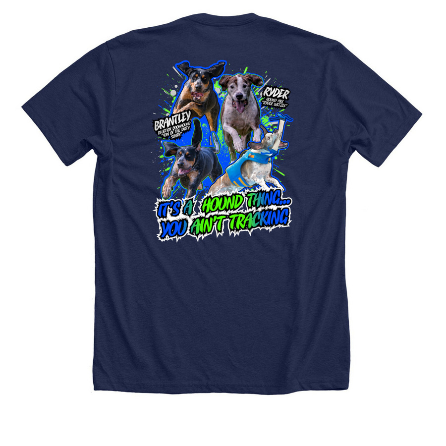 Brantley & Ryder, a Solid Navy Blend Premium Unisex Tee (back-view)