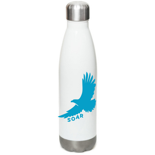 SOAR Water Bottle, a White Stainless Steel Water Bottle