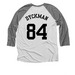 DFM Baseball-Style Apparel, a Premium Heather and Heather White 3/4 Sleeve Baseball Tee (back-view)