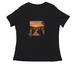 LENC Sunset Ride, a Black Women's Relaxed V-Neck Tee