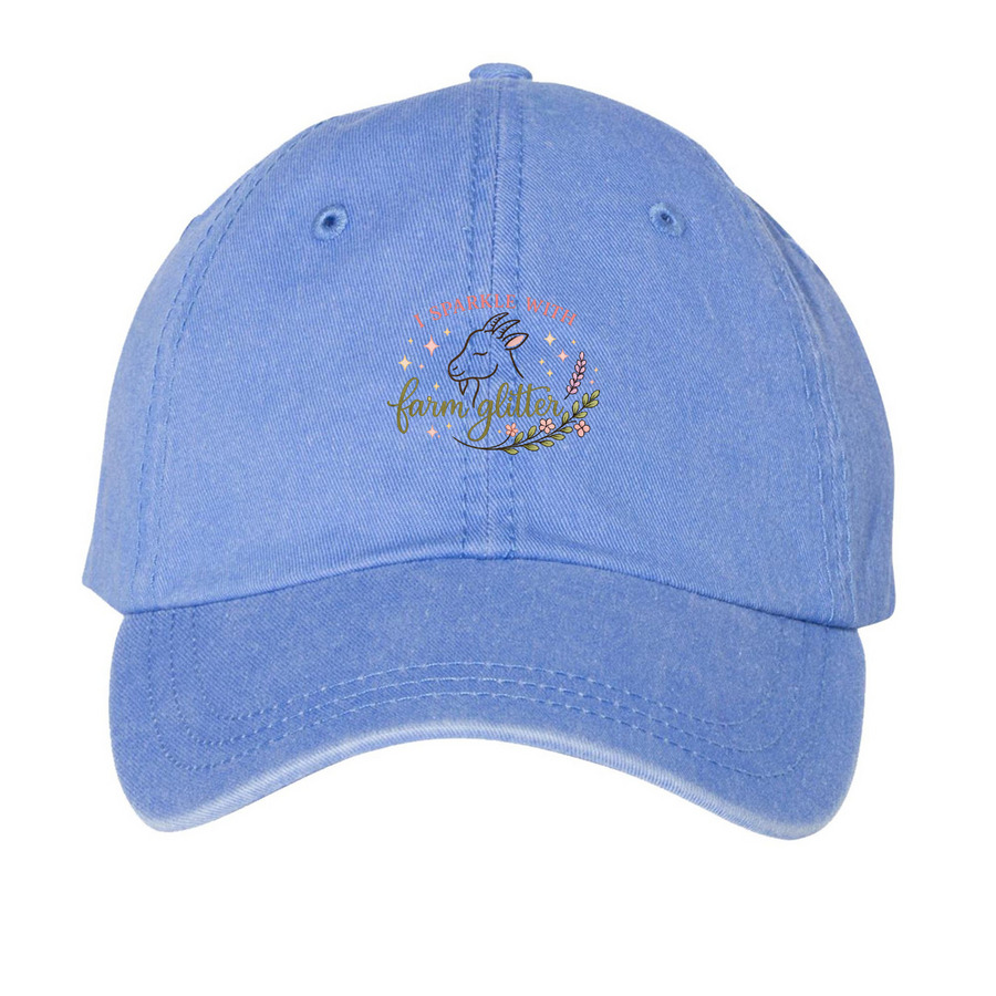 Distressed Baseball Hat, a Periwinkle Printed Pigment Dye Baseball Cap