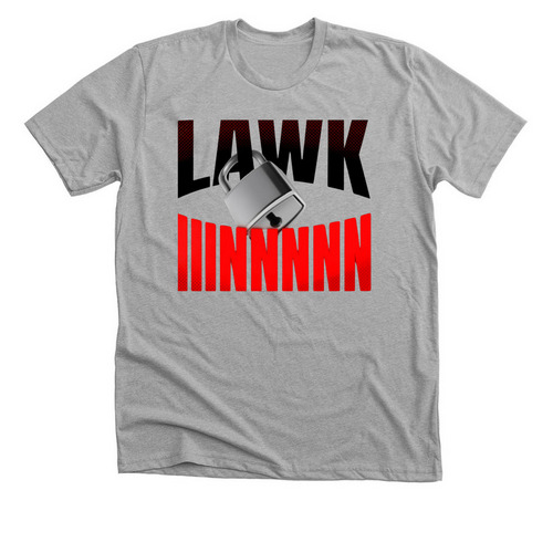 LAWK IN (dark font), a Athletic Heather Premium Unisex Tee