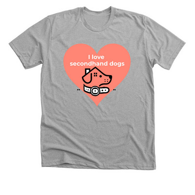 Senior small dog non profit rescue fundraiser, a Athletic Heather Premium Unisex Tee