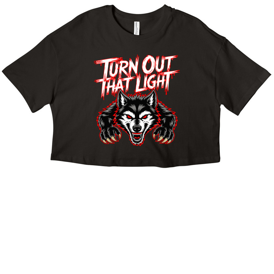 Turn Out That Light., a Black Women?s Cropped Cotton Tee