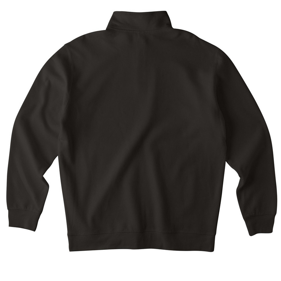 The Dad Sweatshirt, a Black Midweight Quarter Zip Pullover (back-view)