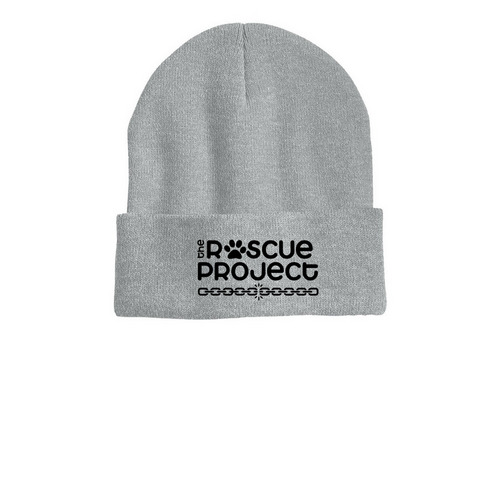 TRP Beanies, a Heather Grey Printed Cuffed Beanie