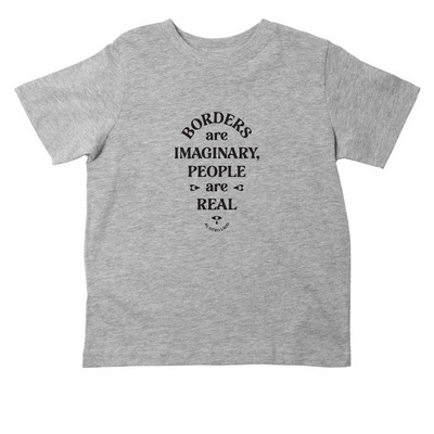 Border Toddler (Black Text), a Heather Toddler Tee