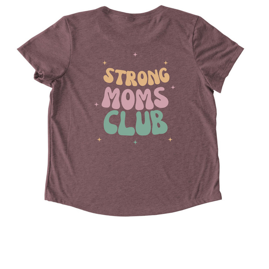 Strong Mom's Club, a Vintage Rose Allmade Eco Triblend Women?s Scoop Neck Tee (back-view)