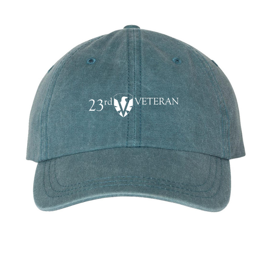 23rd Veteran - Ball Cap, a Teal Printed Pigment Dye Baseball Cap