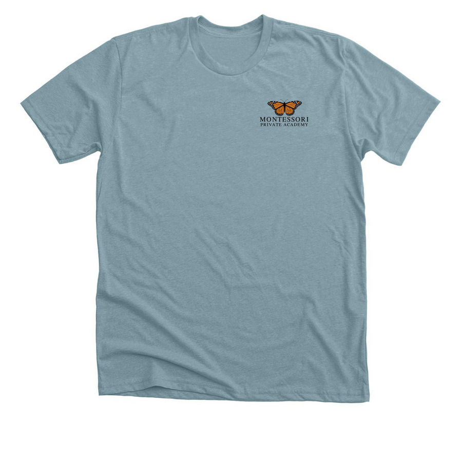 Support MPA with Spirit Wear (Light), a Heather Blue Lagoon Premium Unisex Tee