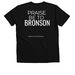 Praise Be To Bronson, a Solid Black Blend Premium V-Neck Tee (back-view)