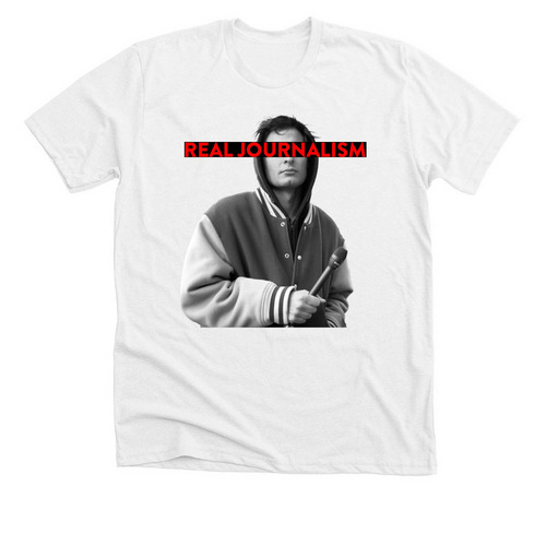 REAL JOURNALISM T-SHIRT, a Solid White Blend Premium Unisex Tee