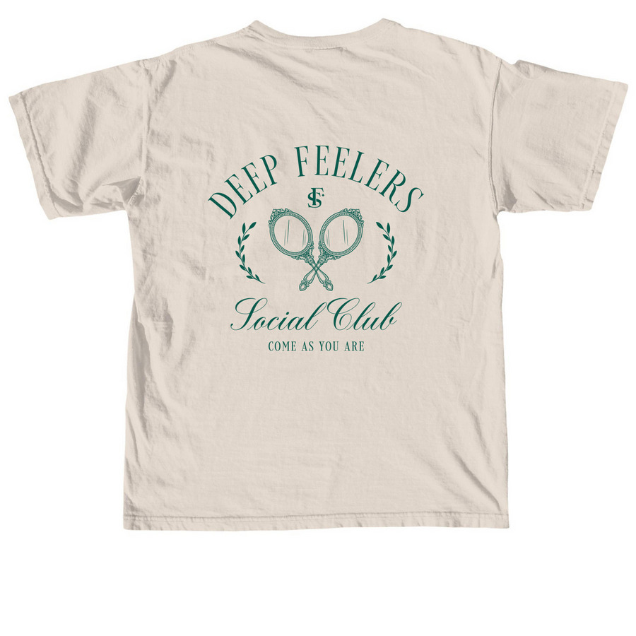 Deep Feelers Social Club, a Ivory Comfort Colors Unisex Tee (back-view)