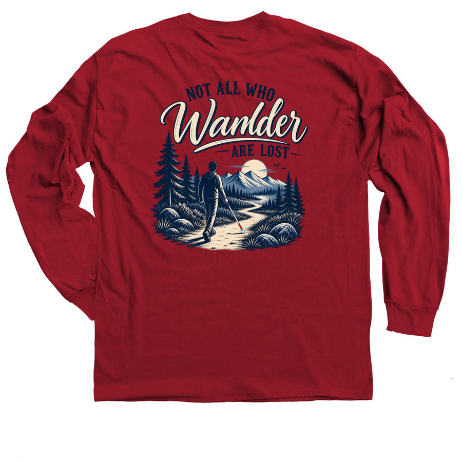 White Cane Day, a Cardinal Red Classic Long Sleeve Tee (back-view)