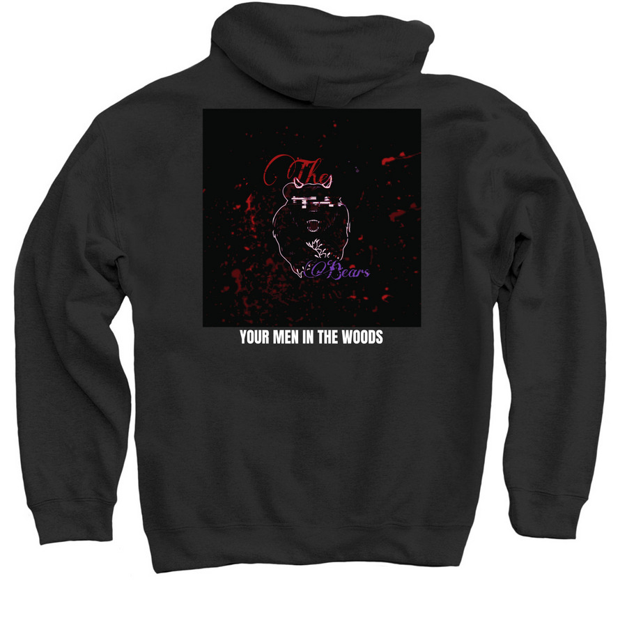 ?The bears?, a Black Pullover Hoodie (back-view)