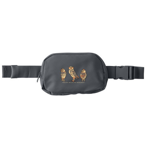 Burrowing Owl Fanny Pack, a Storm Grey Matte Hip Pack